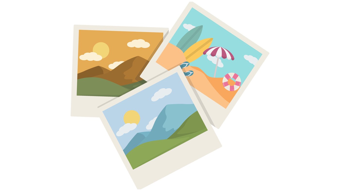 Trois polaroids illustrés représentant des moments capturés.